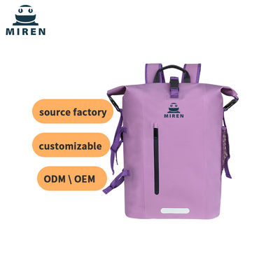 500D matériau PVC imperméable à l'eau sac sec sac à dos couleur violette Capacité 30L