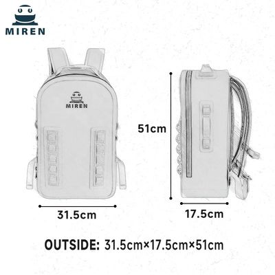 Matériel imperméable du sac à dos TPU 1680D du sac 25l sec pour le canoë-kayak de flottement