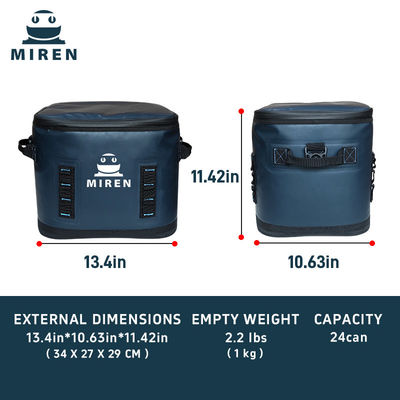 La fermeture à glissière est un refroidisseur de 14 litres avec une doublure étanche qui peut contenir jusqu'à 24 canettes de bière!